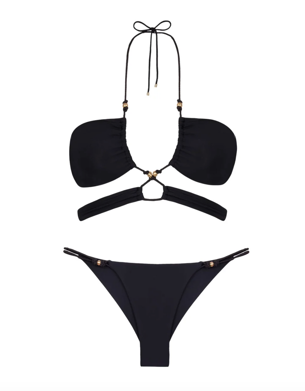 ViX Swimwear Gi Detail Cheeky Bikini Bottom - Black