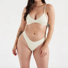 OneOne Swimwear Heidi Cheeky Bikini Bottom - Ivory Ribbed