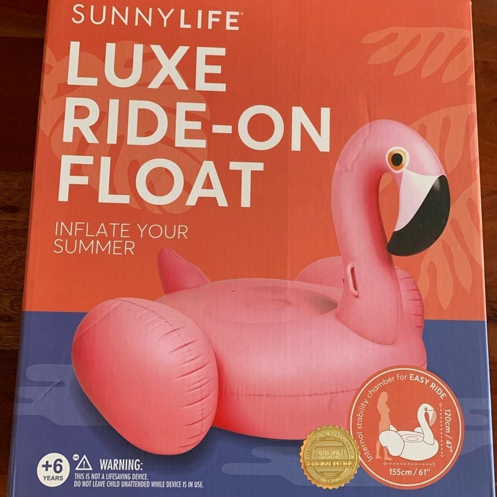 SunnyLife Flamingo Luxe Ride-One Pool Float - Nib