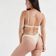 OneOne Swimwear Heidi Cheeky Bikini Bottom - Ivory Ribbed