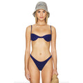 Mello the Label V Bikini Bottom - Navy - Cheeky Coverage- Sustainable | Front view