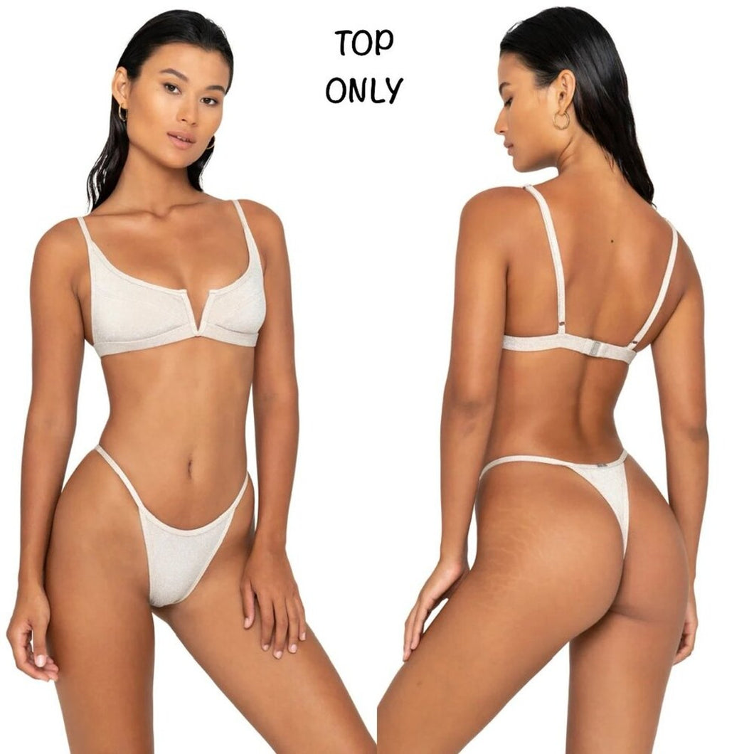 FAE FAE Swim Gypsy Bikini Top - Topaz - V-Wire - Luxe - Sustainable – PerfectKini