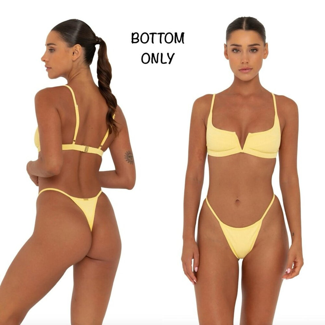 FAE FAE Swim JONES Thong Bikini Bottom - Medium - Buttercup - Minimal Coverage - Brazilian – PerfectKini