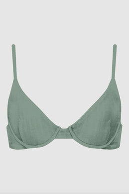 Acacia Swimwear Acacia Swimwear MANHATTAN Ribbed Bikini Top - Clover - Underwire - XL - NWT – PerfectKini