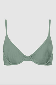 Acacia Swimwear Acacia Swimwear MANHATTAN Ribbed Bikini Top - Clover - Underwire - XL - NWT – PerfectKini