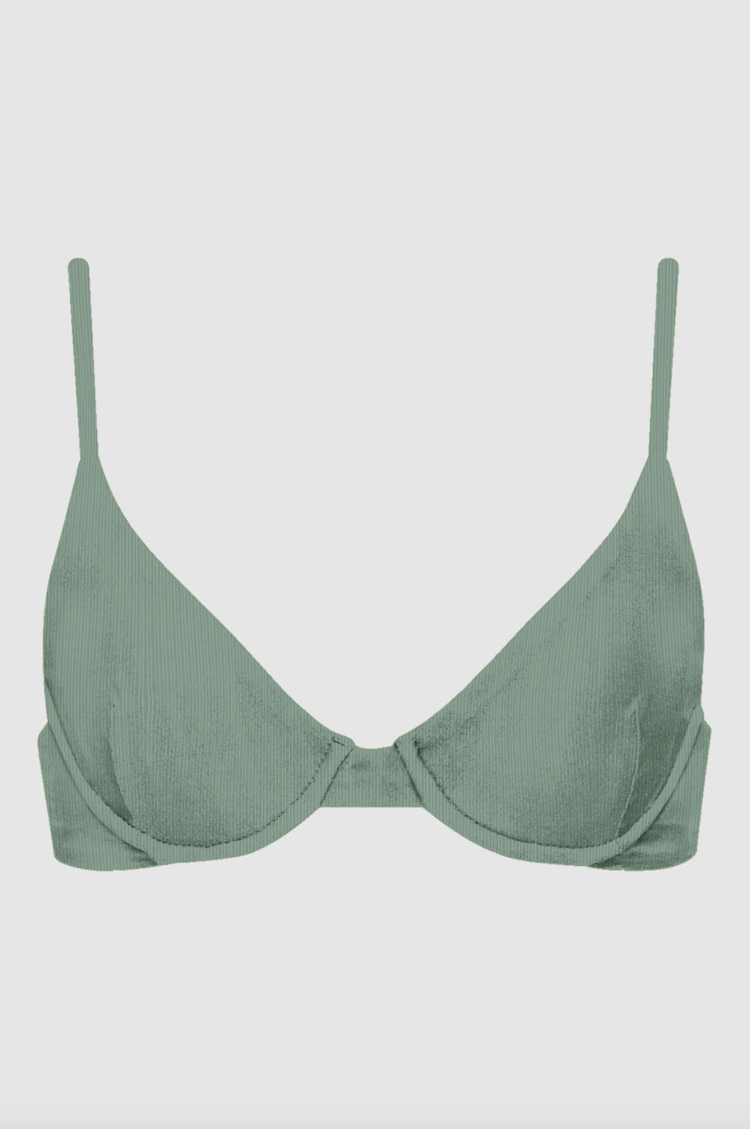 Acacia Swimwear Acacia Swimwear MANHATTAN Ribbed Bikini Top - Clover - Underwire - XL - NWT – PerfectKini