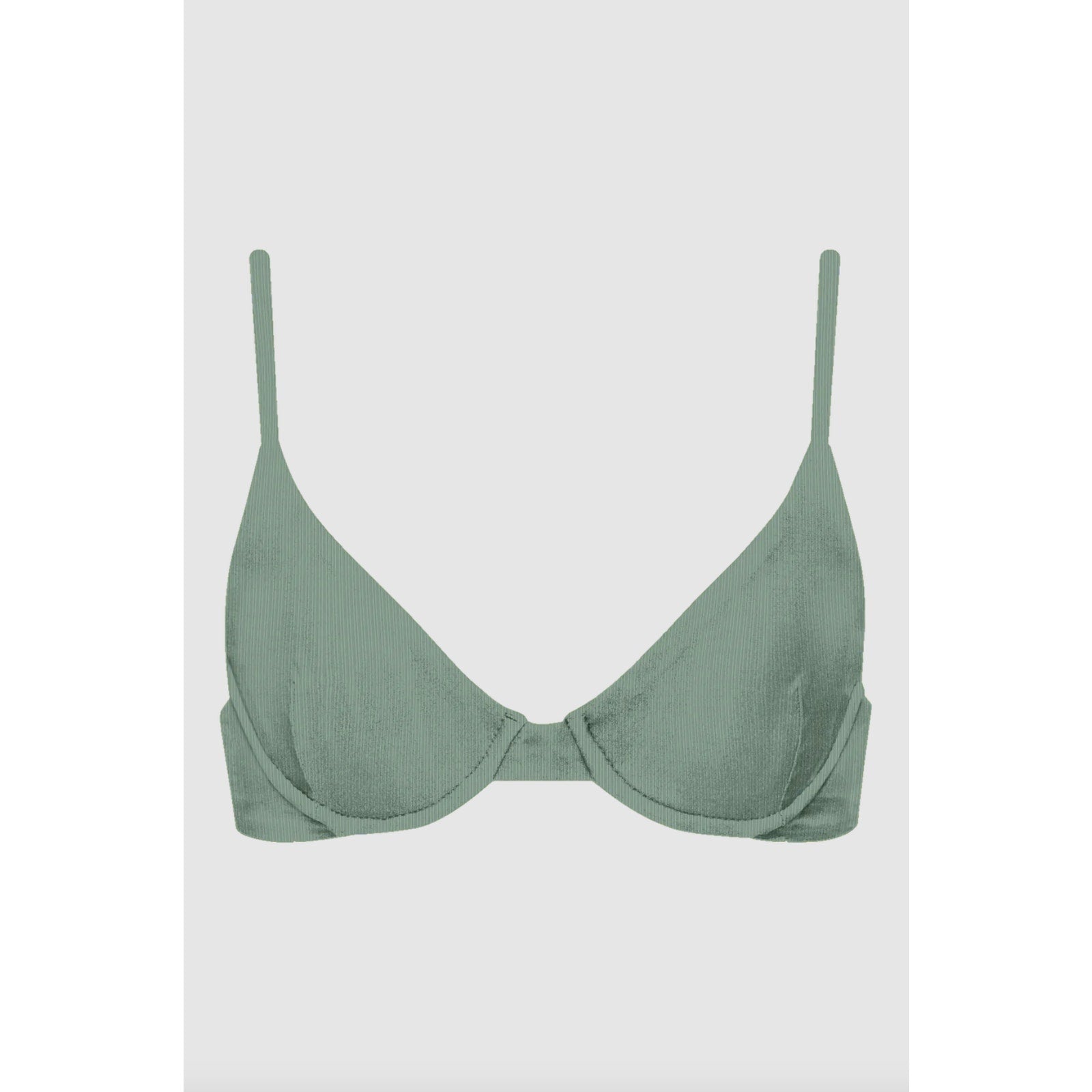 Acacia Swimwear Manhattan Ribbed Bikini Top - Clover | Front view