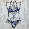 MIKOH Swimwear Seychelles String Detail Monokini One Piece | Front view