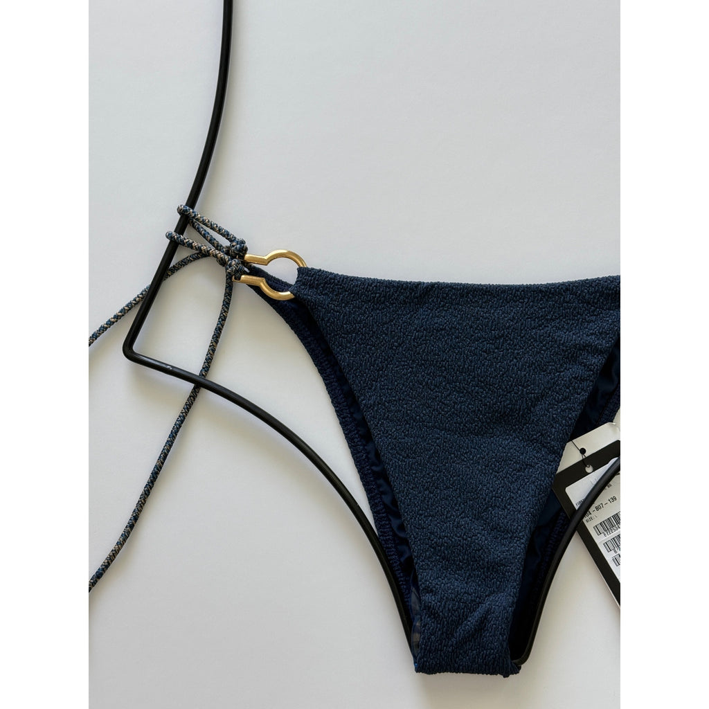 ViX Paula Hermanny ViX Swimwear Firenze Diane Detail Bikini Bottom in Blue Ocean | Back view