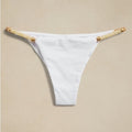 ViX Paula Hermanny ViX Swimwear Solid Brooke Detail Cheeky Cut Bikini Bottom - White | Front view