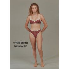 Stock model wearing Acacia Flynn bikini set showing front fit.