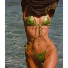 Heavy Manners x Elsa Hosk Triangle Front Tie Bikini Top in Tina Carlyle