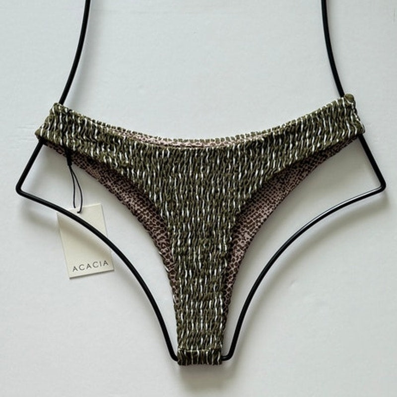 Acacia Swimwear Brazil Smocked Bikini Bottom - Hinahina | Alternate view