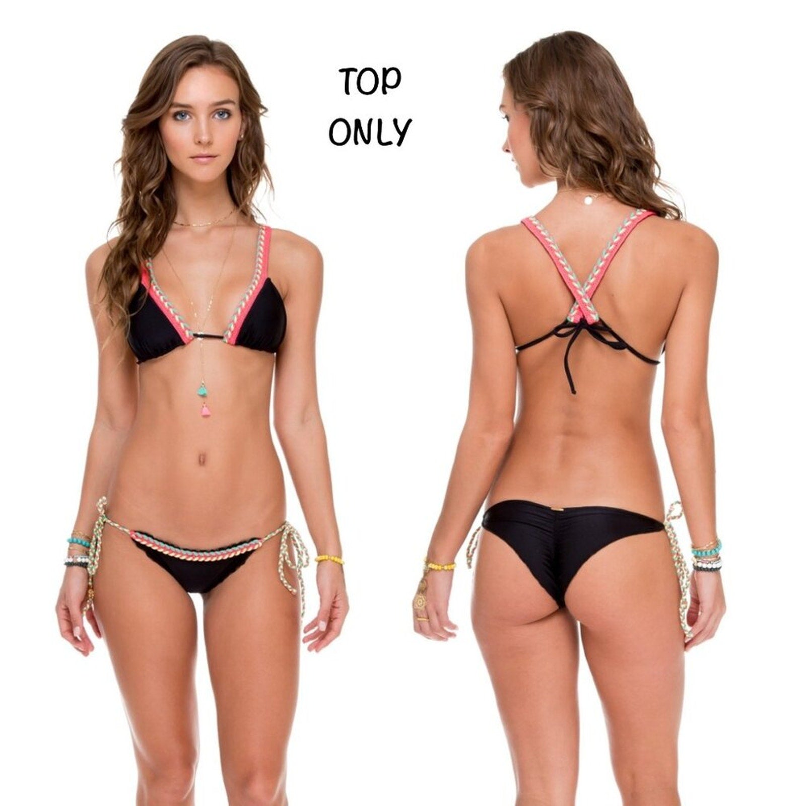 Luli Fama Atrevida Crochet Triangle Bikini Top | Front view