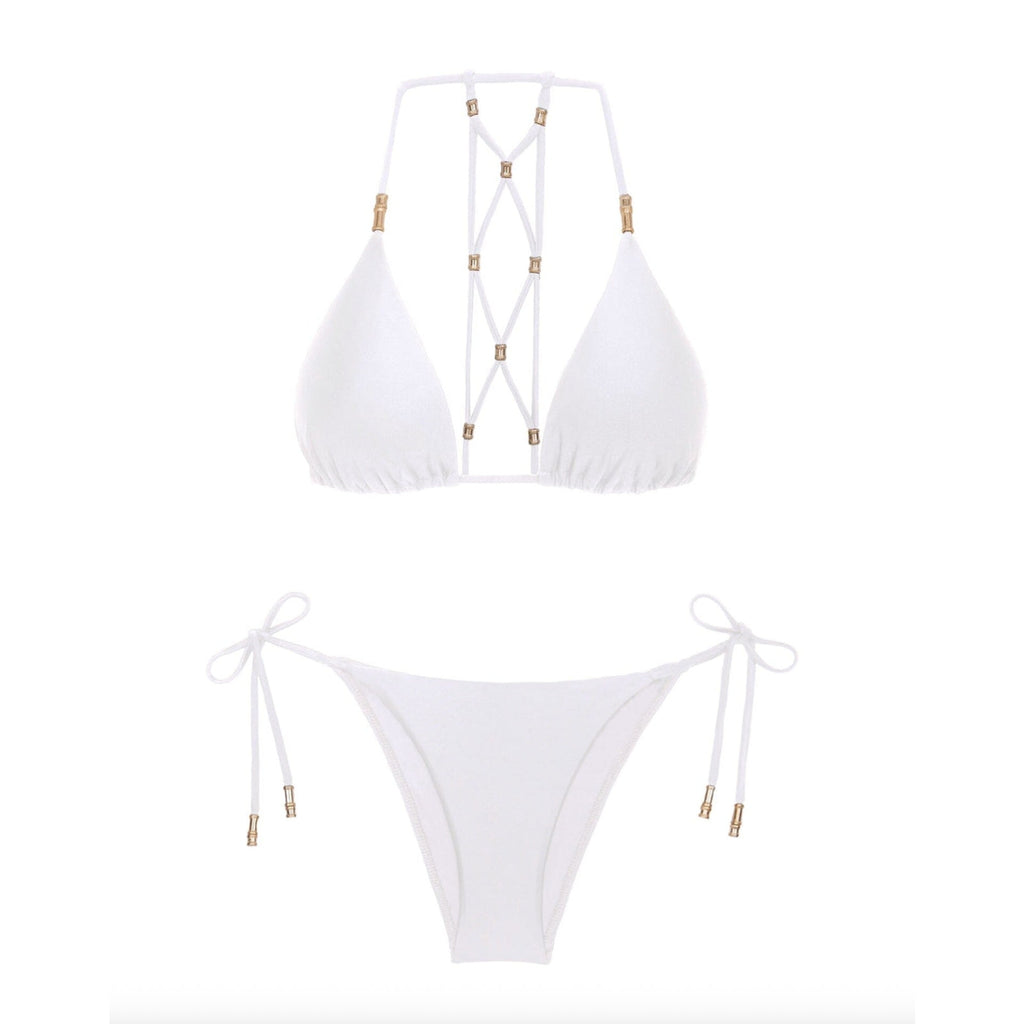 ViX Paula Hermanny ViX Swimwear Lucy Tie Side Bikini Bottom - White | Alternate view