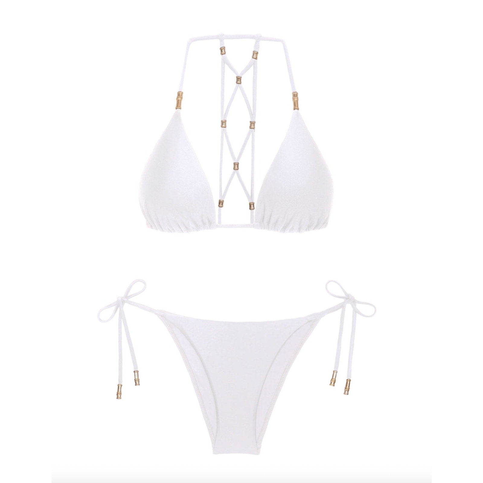 ViX Paula Hermanny ViX Swimwear Lucy Tie Side Bikini Bottom - White | Alternate view