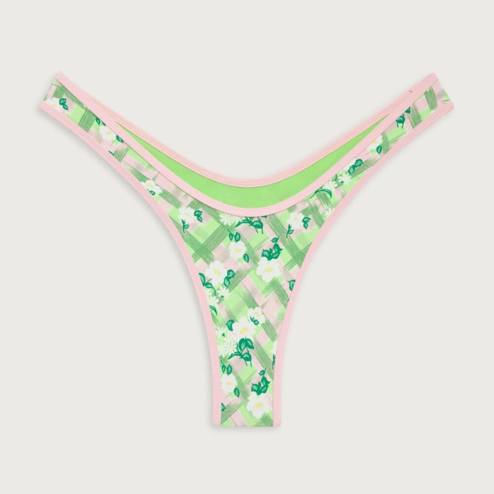 Frankies Bikinis Full Moon Plaid Micro Bikini Bottom – Baby Daisy | Alternate view