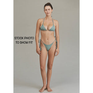 Stock photo of model wearing Acacia Swimwear Lauie bikini bottom in a similar fit, shown from the front.