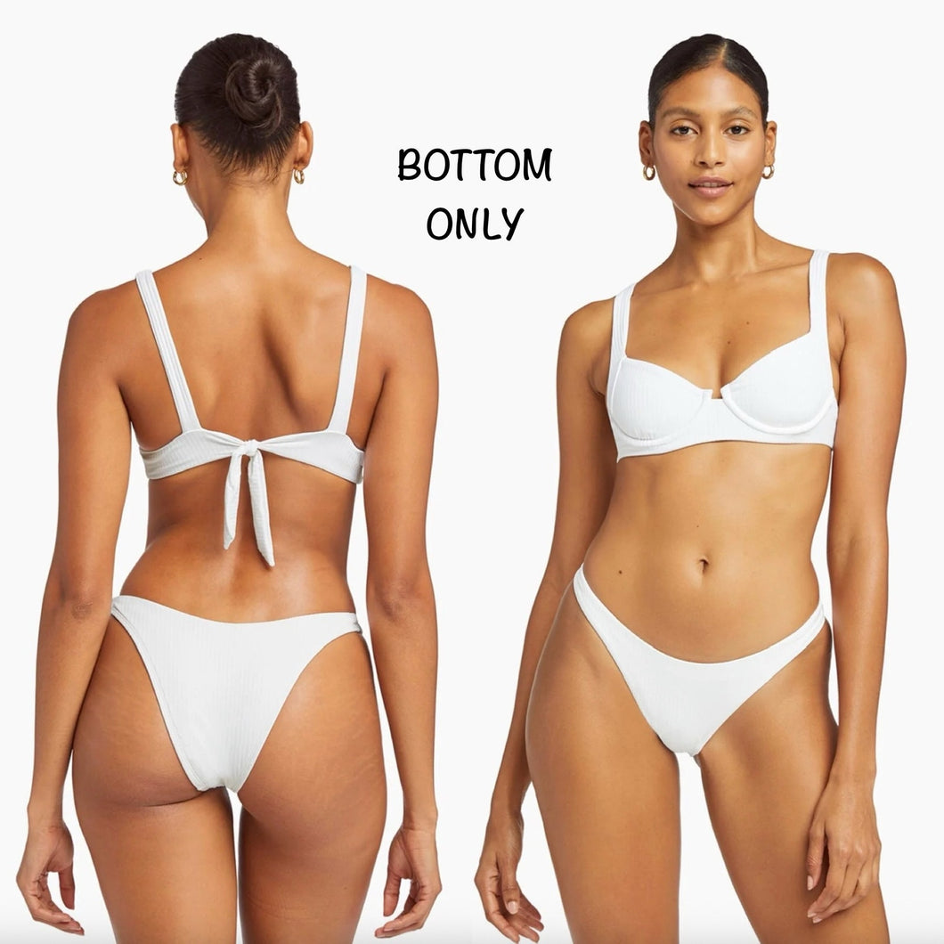 Vitamin A Vitamin A Swim White EcoRib CALIFORNIA High Leg Bikini Bottom – PerfectKini