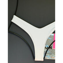 OneOne Swimwear Heidi Cheeky Bikini Bottom – White Ribbed