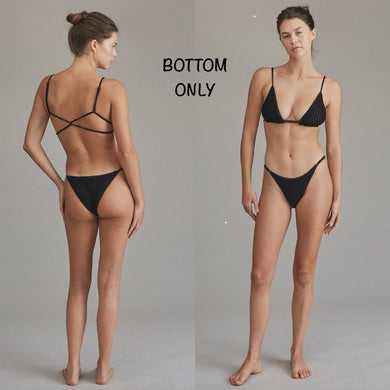 Acacia Swimwear Acacia Swimwear SALÉ Crochet Bikini Bottom - Licorice - Adjustable - Sz. Small – PerfectKini