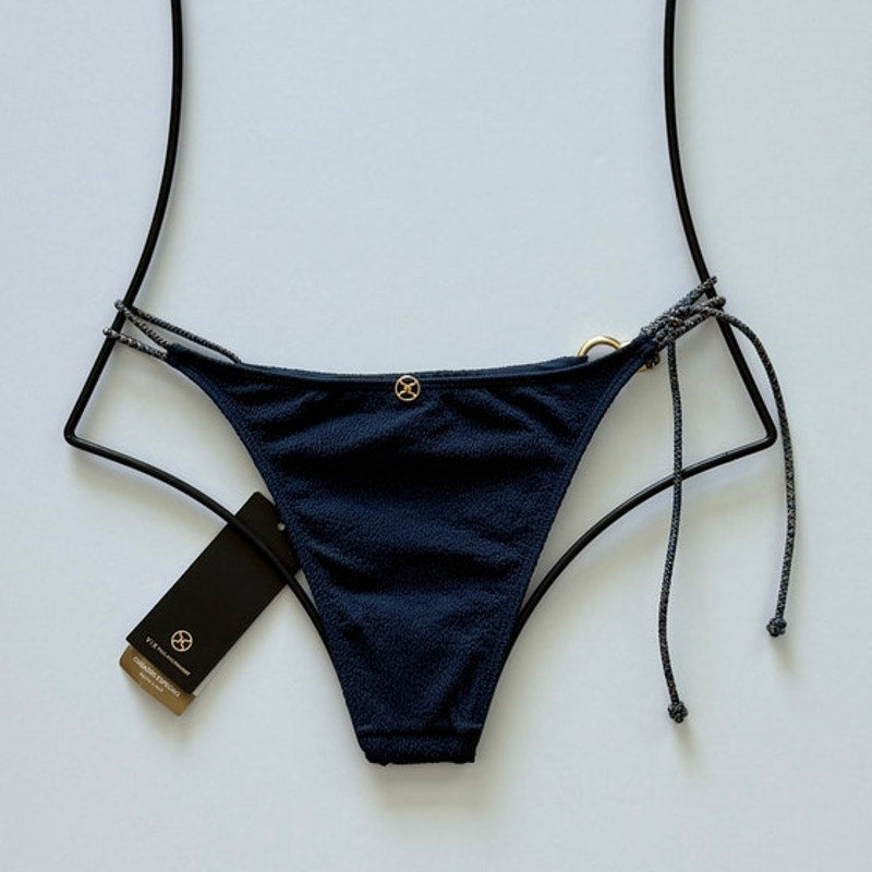 ViX Paula Hermanny ViX Swimwear Firenze Diane Detail Bikini Bottom in Blue Ocean | Alternate view