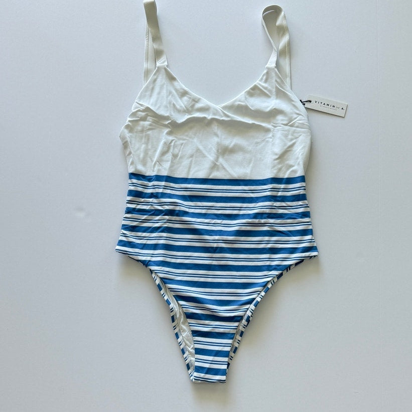 Vitamin A Swimwear Leah One Piece - Regatta Stripe | Front view