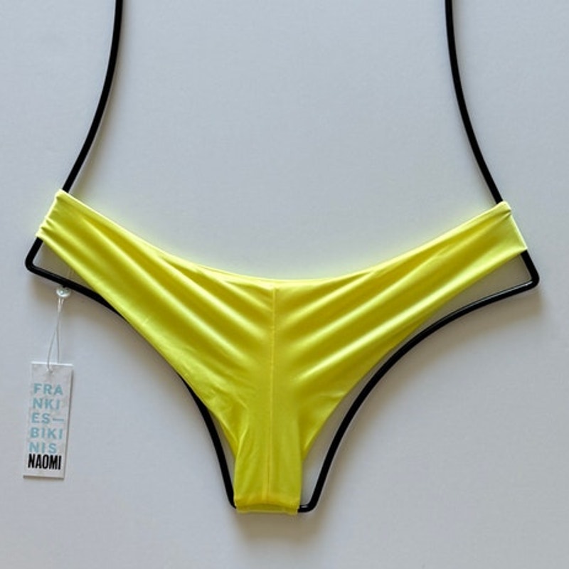 Frankies Bikinis Marina Satin Cheeky Bikini Bottom - Lemon Drop | Alternate view