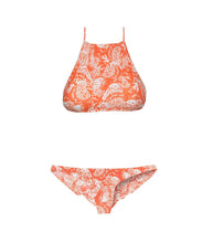 Sofia by ViX Dana Halter Bikini Top in Orange/White