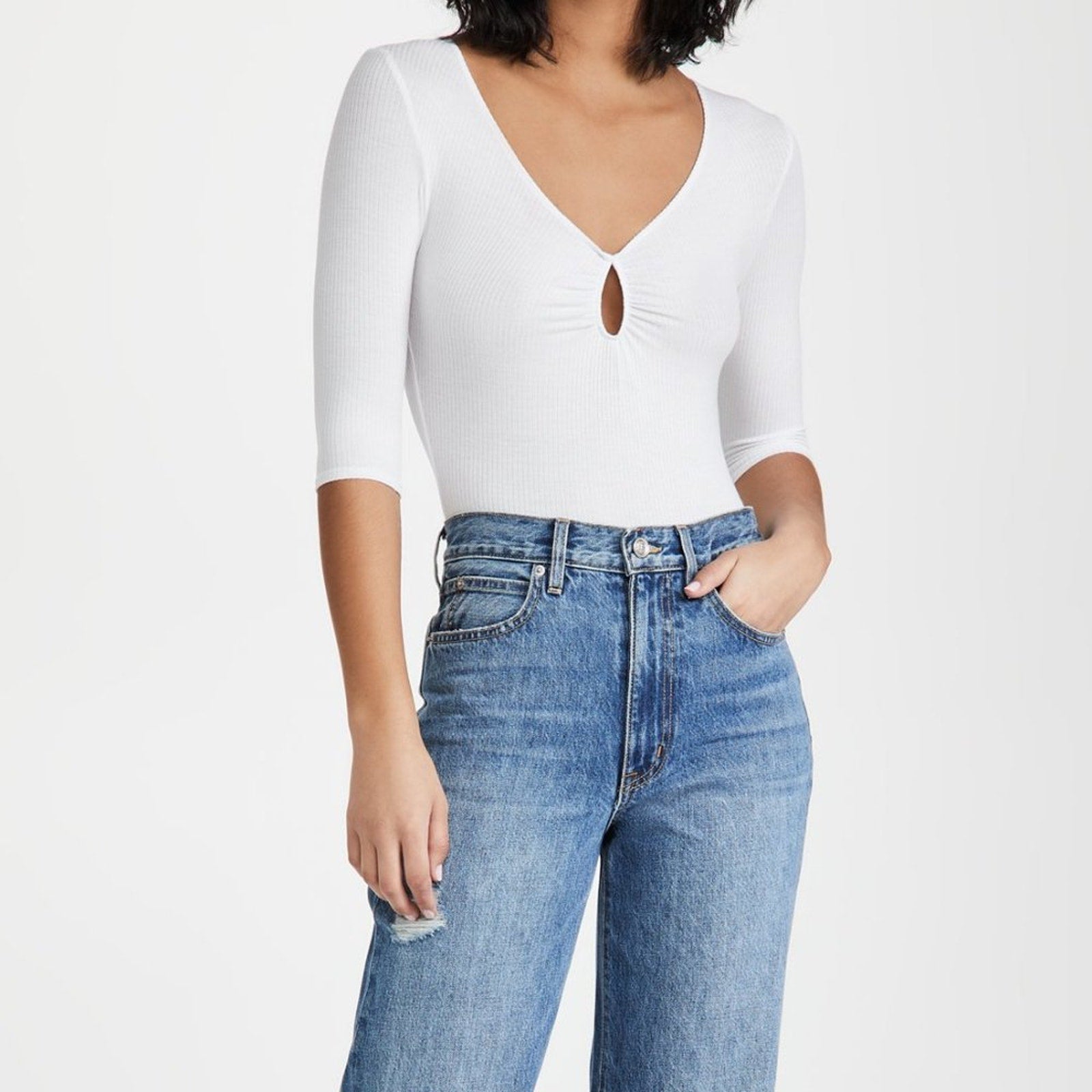 Only Hearts Feather Weight Rib Keyhole Bodysuit