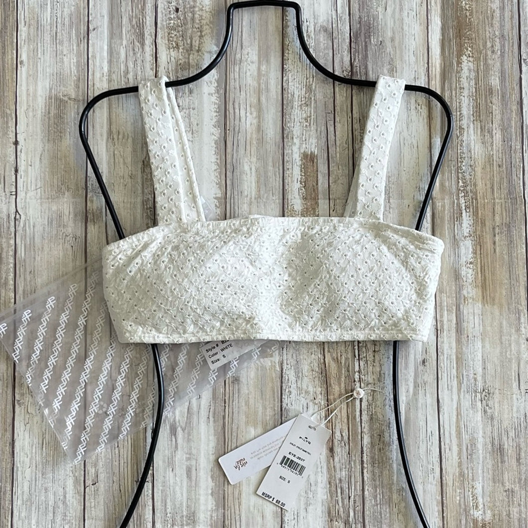 PQ Swim PQ Swim White EYELET Caged Bikini Top {NWOT} – PerfectKini