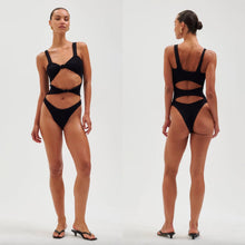 Ronny Kobo x Reina Olga Corset Knot One Piece in Black