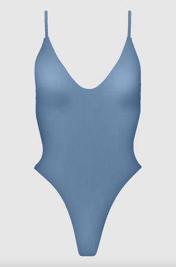 Acacia Swimwear Acacia Swimwear TAVIRA Ribbed One Piece - Skipper - Minimal Coverage - High Cut – PerfectKini