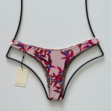Back flat lay of Acacia Swimwear Oslo Bottom in Mokoli‘i floral print with minimal coverage cut.