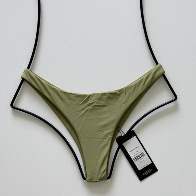 ViX Paula Hermanny ViX Swimwear Basic Cheeky Bikini Bottom - Olive | Front view