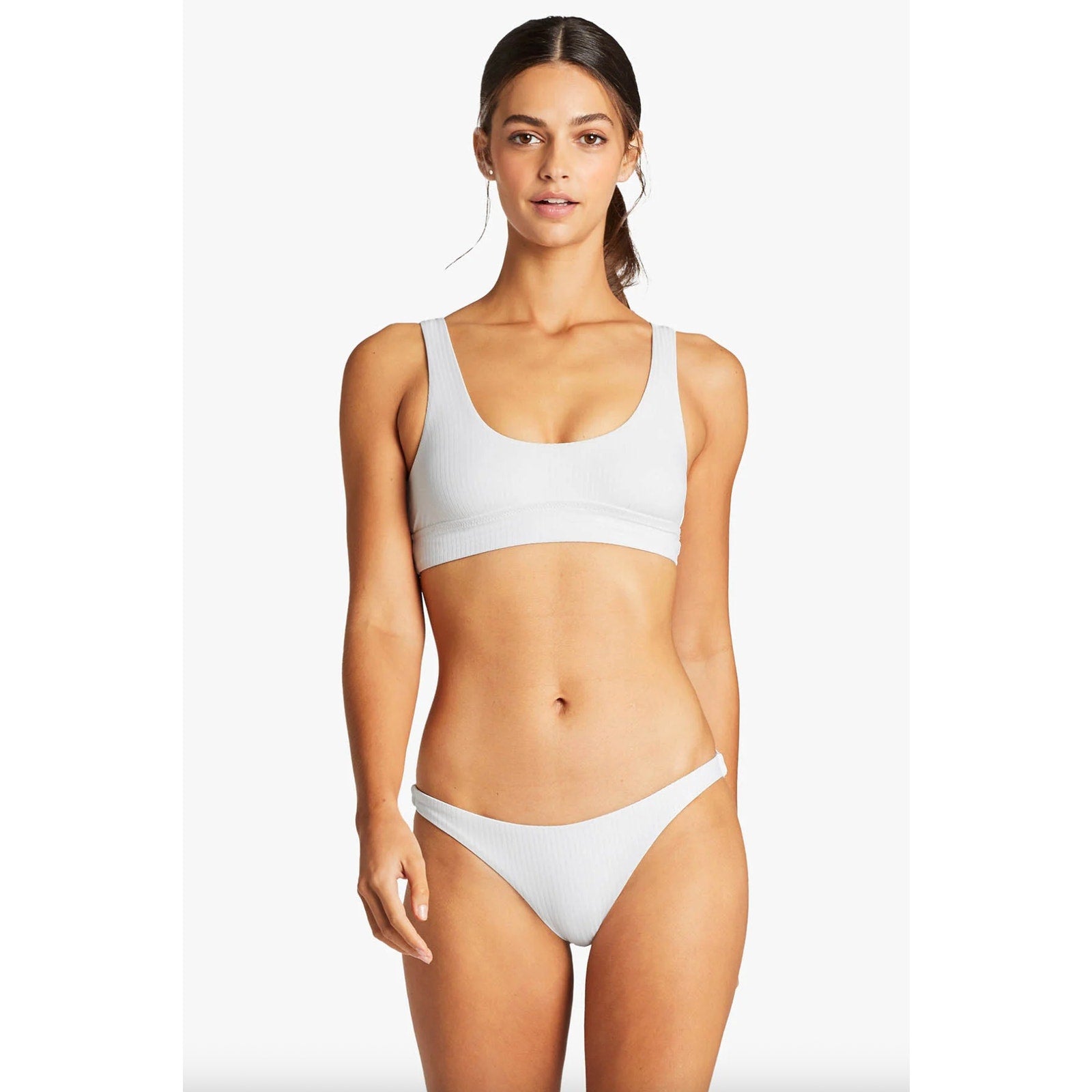 Vitamin A Swimwear Sienna Tank Bikini Top - White EcoRib | Front view