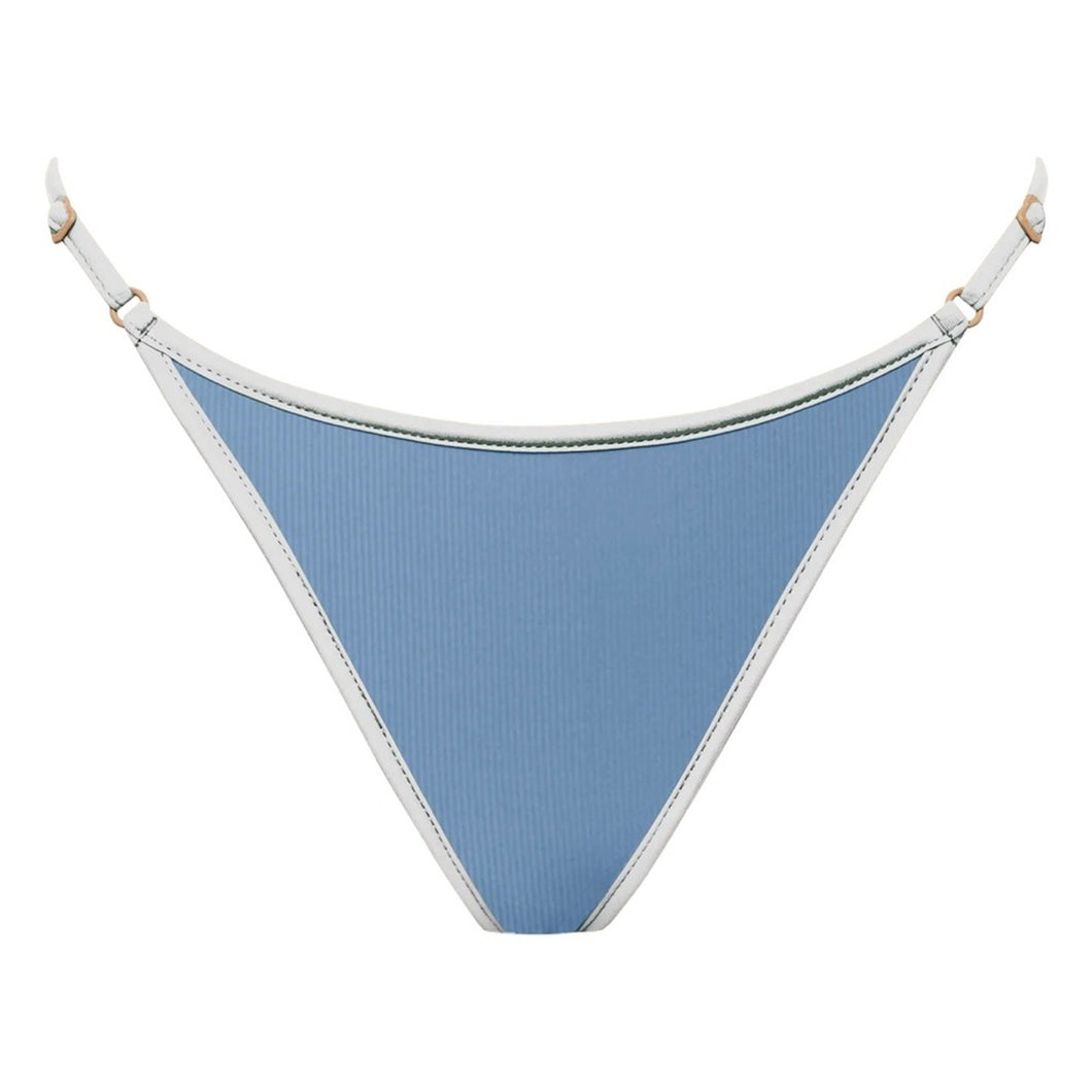 acacia swimwear Acacia RELLE Piped Ribbed Bikini Bottom - Skipper Blue - Minimal Coverage - Size Large – PerfectKini