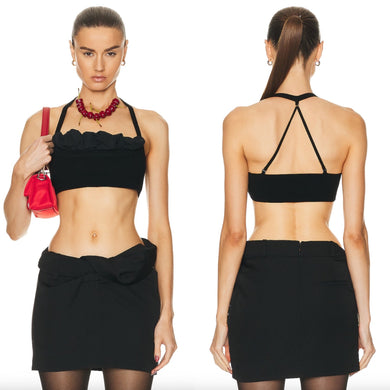Jacquemus Jacquemus LE BANDEAU FRIVOLLI Ruffled Bra Top - Black - Size 44 Italy – PerfectKini