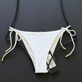 ViX Paula Hermanny ViX Swimwear Lucy Tie Side Bikini Bottom - White | Front view