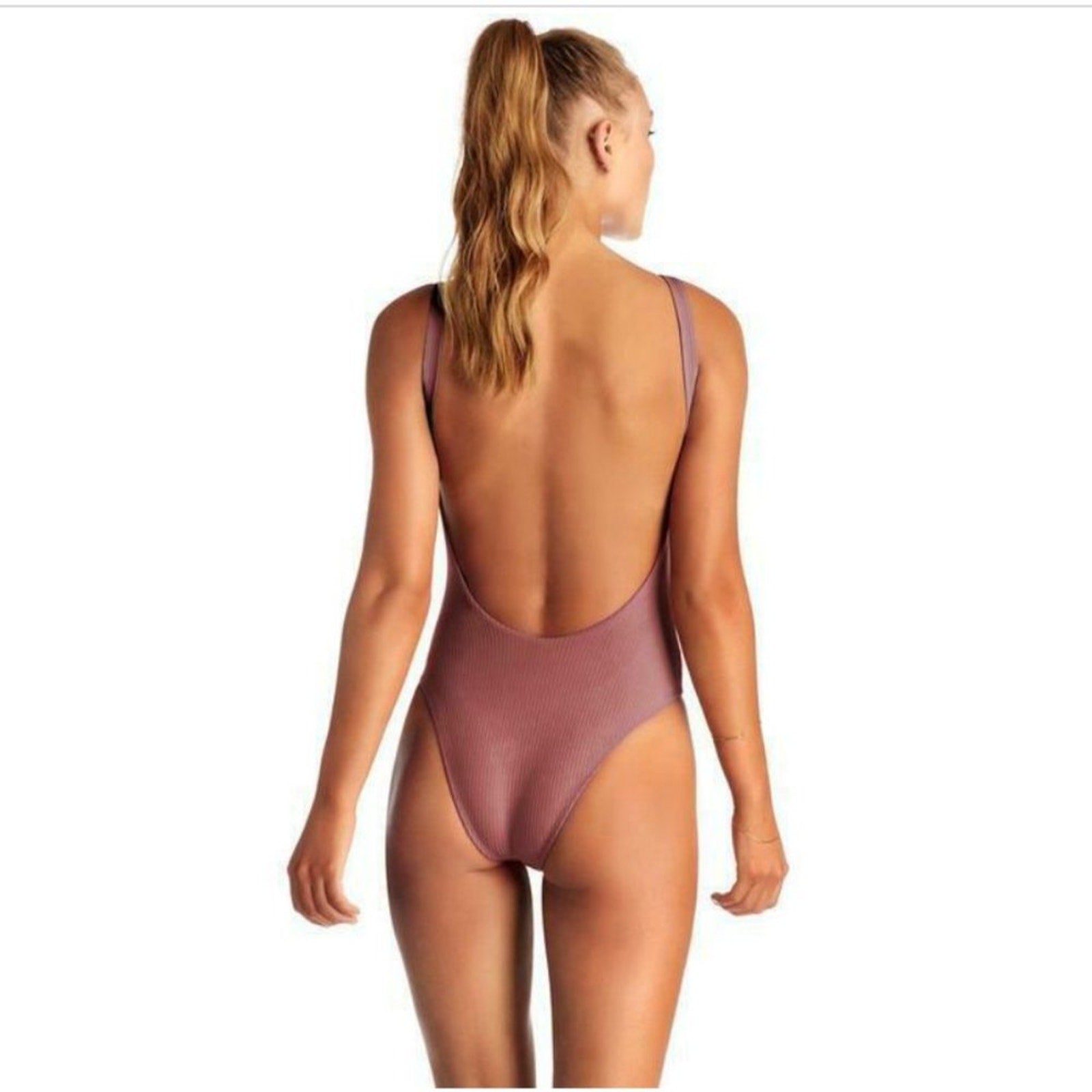 Vitamin A Swimwear Leah One Piece - Rose Rib | Alternate view