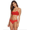 Beach Bunny Swimwear Rib Tide Bralette Bikini Top - Red | Alternate view