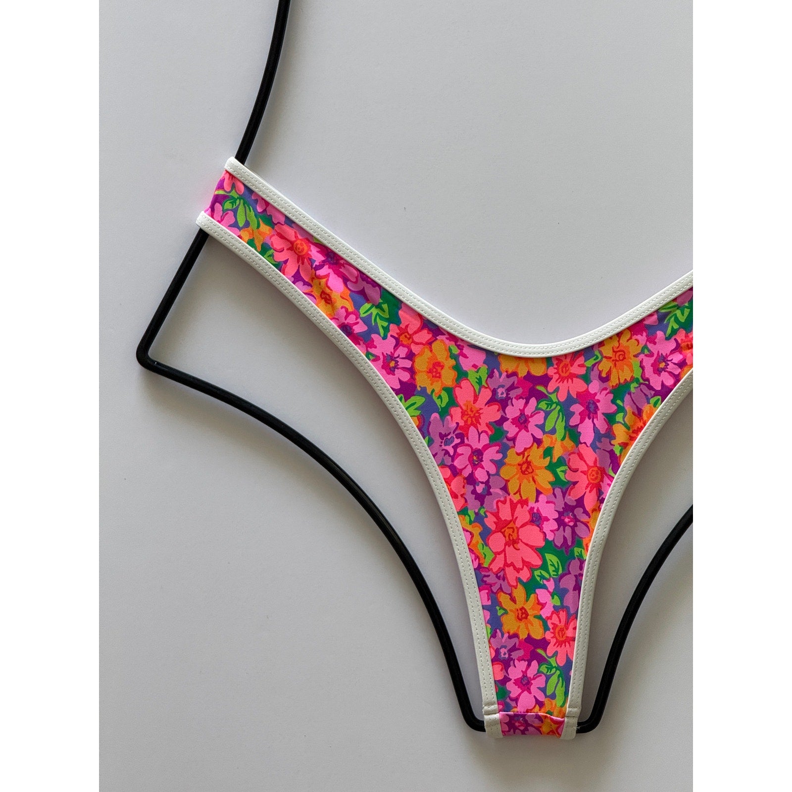 Frankies Bikinis Full Moon Micro Bikini Bottom - Daisy Pond | Back view