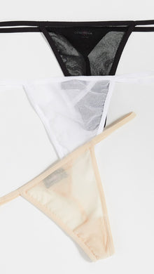 Cosabella Cosabella SOIRE G String 3 Pack - Black/White/Blush - NIP – PerfectKini