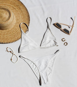 L*Space Swimwear Ribbed 'Millie' Bikini Top in White