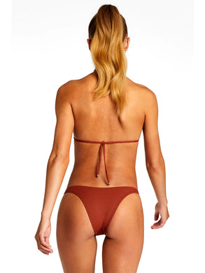 Vitamin A Swimwear 'California High Leg' Bikini Bottom in Henna EcoRib