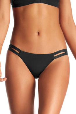 Vitamin A Bikini Bottom - Vitamin A Swimwear 'Neutra' Bikini Bottom in Black Ecolux
