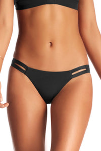Vitamin A Swimwear 'Neutra' Bikini Bottom in Black Ecolux