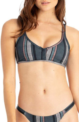 Tavik Bikini Top - Tavik Swimwear 'Marlowe' Bikini Top in Turbulence Grey Stripe