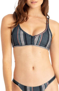 Tavik Swimwear 'Marlowe' Bikini Top in Turbulence Grey Stripe