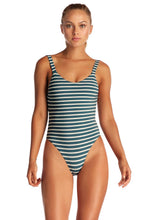 Vitamin A Swimwear 'Leah' One Piece in Grey Marin Stripe